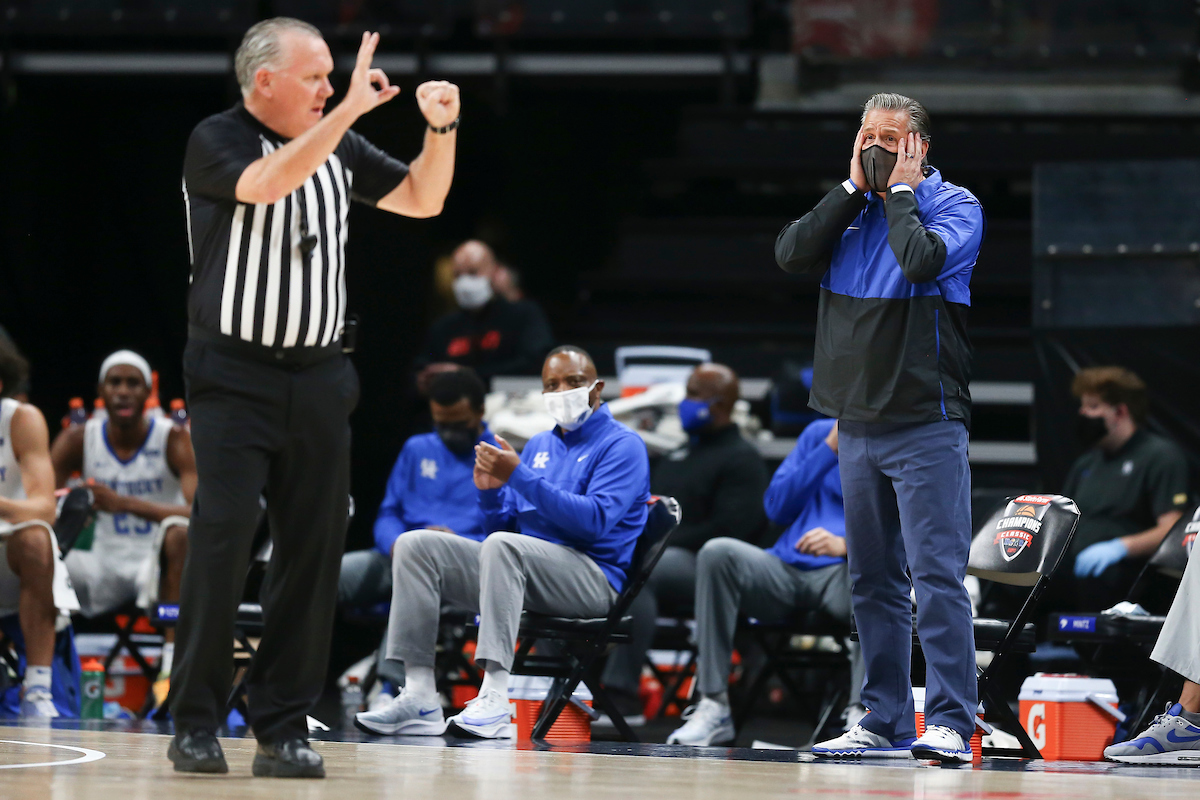 John Calipari.

Kentucky falls to Kansas, 65-62, in the State Farm Champions Classic.

Photo by Chet White | UK Athletics