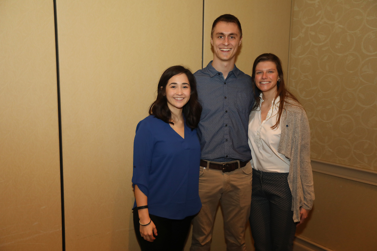 Cathryn Papasodora. Jason Spaude. Morgan Duerr.

Frank G. Ham Society of Character induction.

Photo by Quinn Foster | UK Athletics