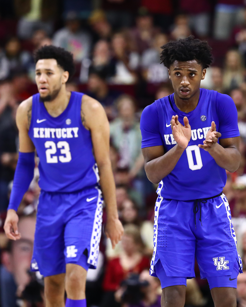 Ashton Hagans. EJ Montgomery.

Kentucky beat Texas A&M 69-60.

Photo by Elliott Hess | UK Athletics