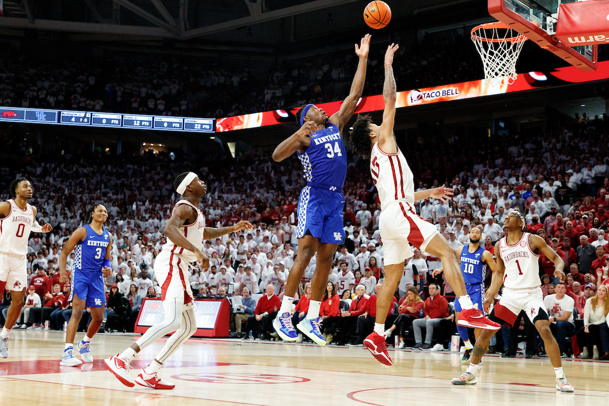 Oscar Tshiebwe.

Kentucky falls to Arkansas, 75-73.

Photo by Elliott Hess | UK Athletics