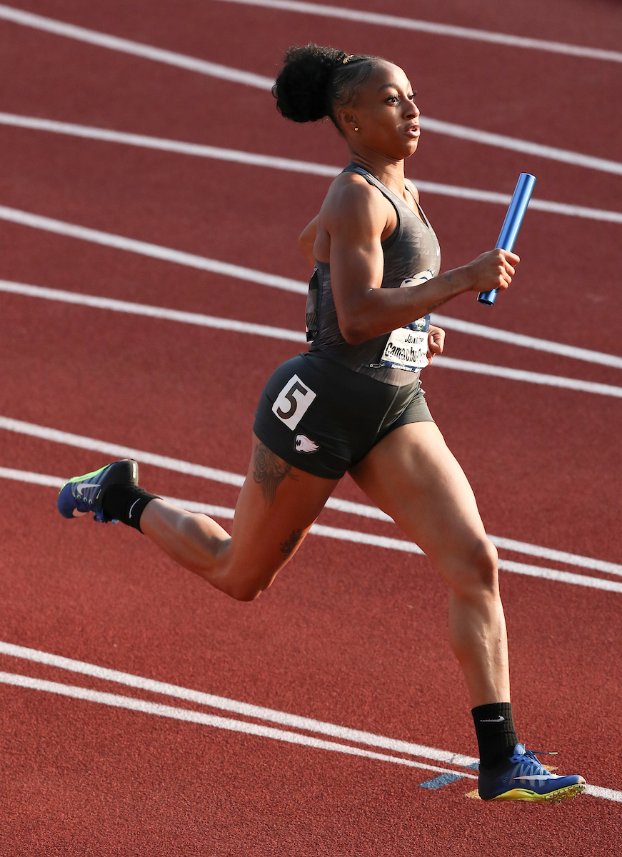 Jasmine Camacho-Quinn.

Day two of the NCAA Track and Field Outdoor National Championships. Eugene, Oregon. Thursday, June 7, 2018.

Photo by Elliott Hess | UK Athletics