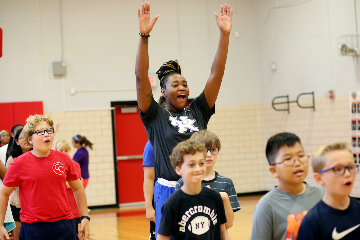 Women's Basketball does Community service at Cassidy elementary. 

Photo by Britney Howard | UK Athletics