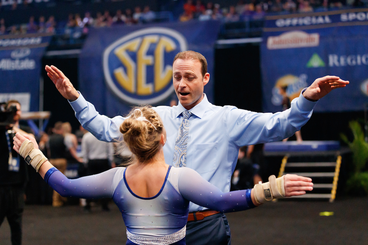Mollie Korth.


Gymnastics scores 196.225 at SEC Championship.

 
Photo by Elliott Hess | UK Athletics