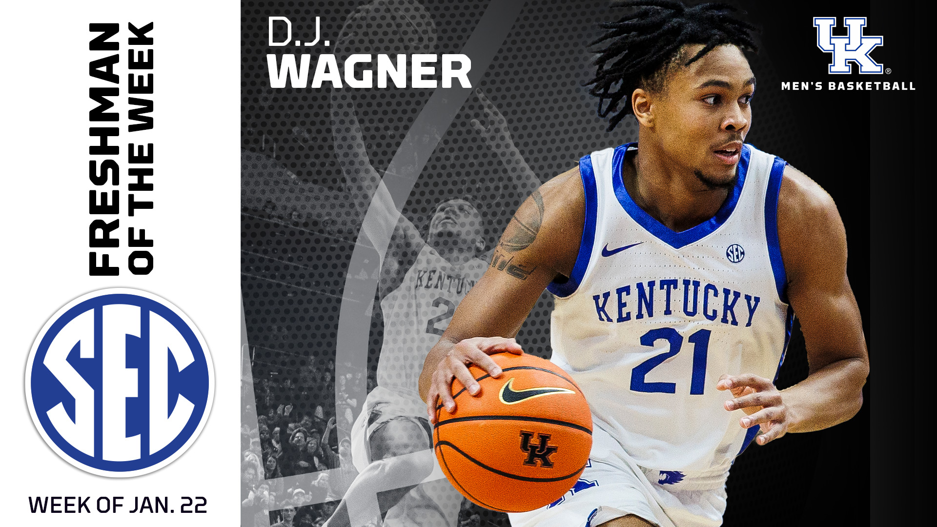 D.J. Wagner Named SEC Freshman of the Week for Third Time