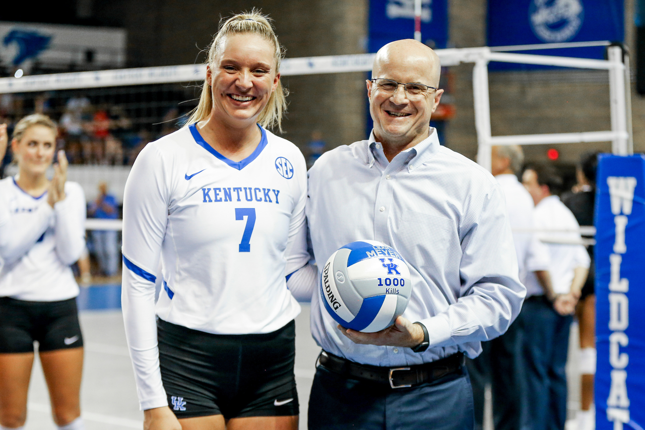 Leah Meyer. Craig Skinner. 

UK defeats UofL 3-0. 

Photo by Eddie Justice | UK Athletics