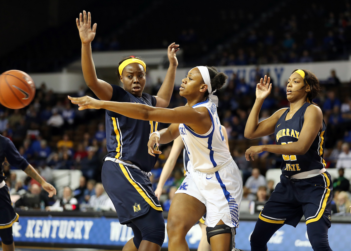 Ogechi Anyagaligbo
The women's basketball team beat Murray State 88-49 on Friday, December 21, 2018. 

Photo by Britney Howard  | UK Athletics