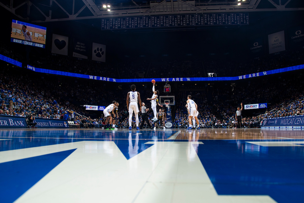 Tip off. Nick Richards.

UK men's basketball beat Winthrop University 87-74 on Wednesday, November 21, 2018.

Photo by Chet White | UK Athletics