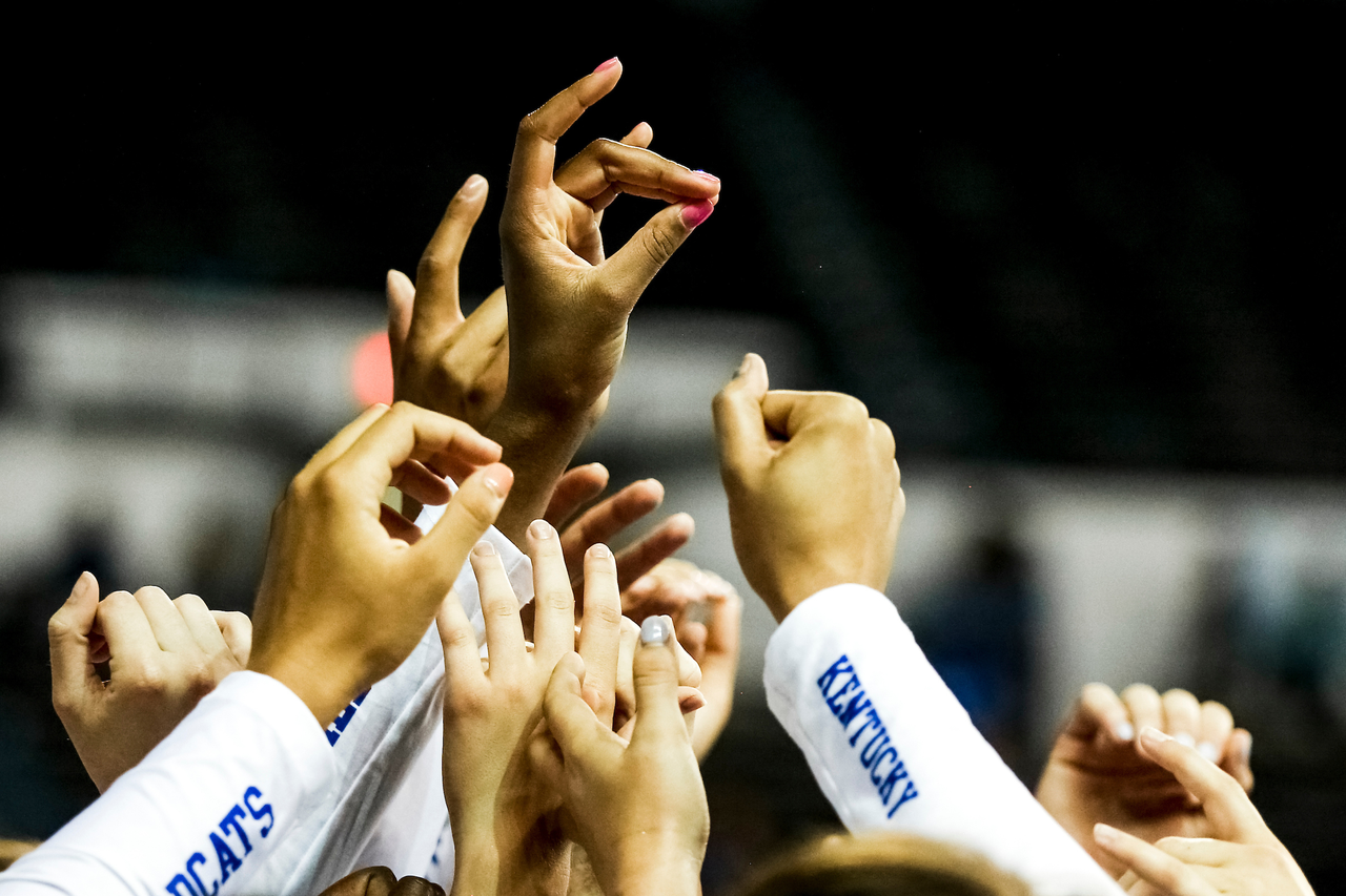 Hands. 

UK defeats UofL 3-0. 

Photo by Eddie Justice | UK Athletics