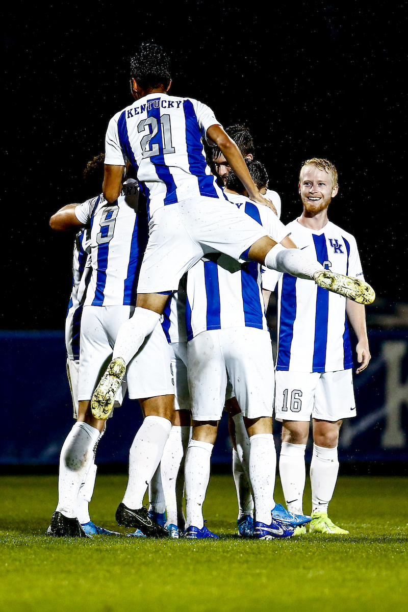 Celebration. 

Kentucky defeats Wright State University 7-1. 

Photo by Eddie Justice | UK Athletics