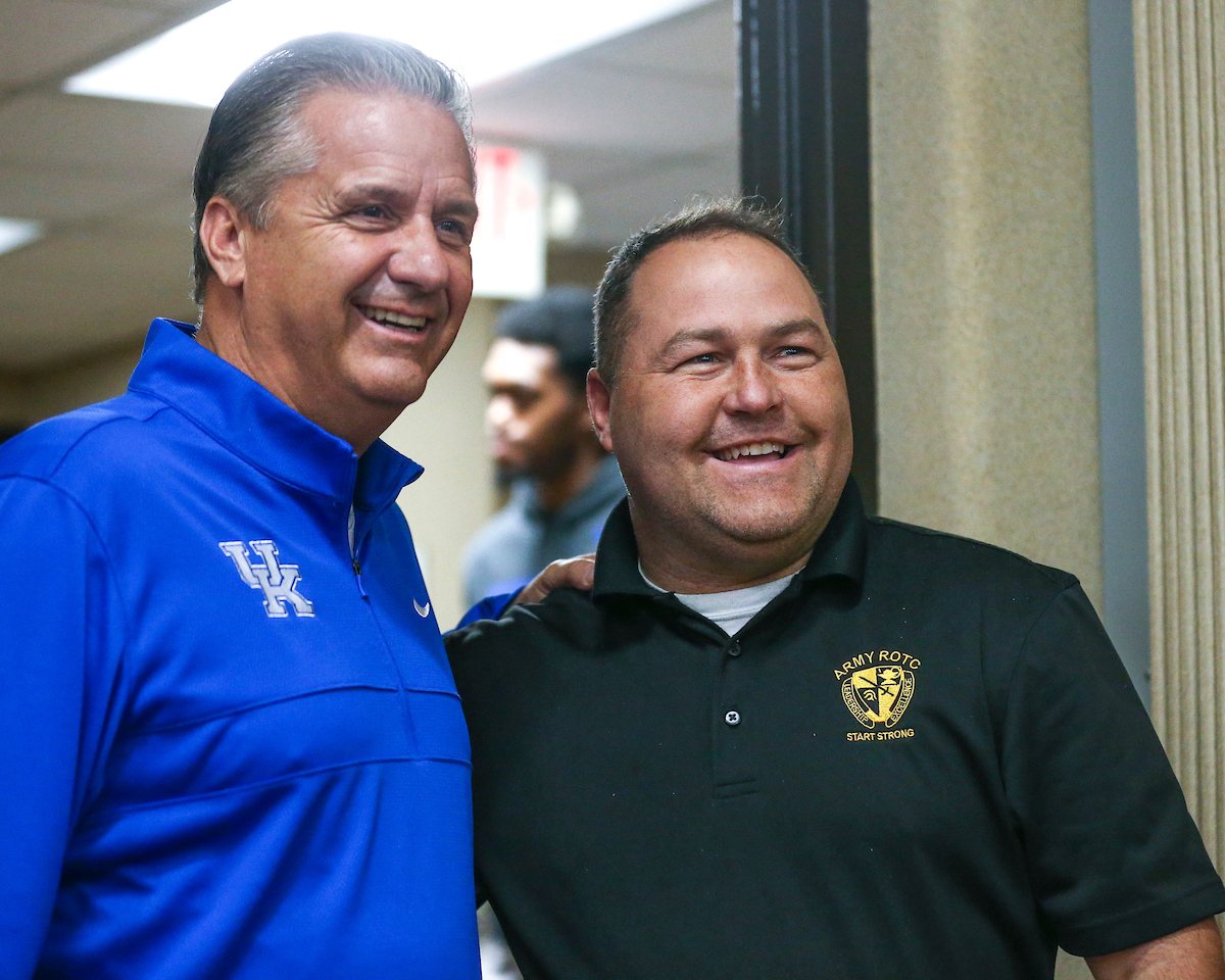 John Calipari.

The Kentucky men's basketball team visited Fort Knox on Friday to visit with students and take a tour of the General George Patton Museum.

Photo by Grace Bradley | UK Athletics