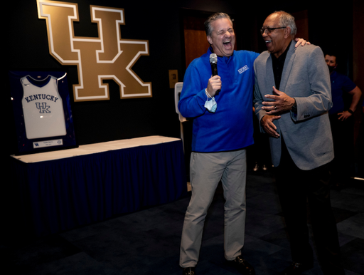 John Calipari. Tubby Smith.

Former Kentucky men’s basketball players, managers and staff gathered Thursday night at a reception at Rupp Arena to honor former UK head coach Tubby Smith before his jersey retirement on Friday.

Photos by Chet White | UK Athletics