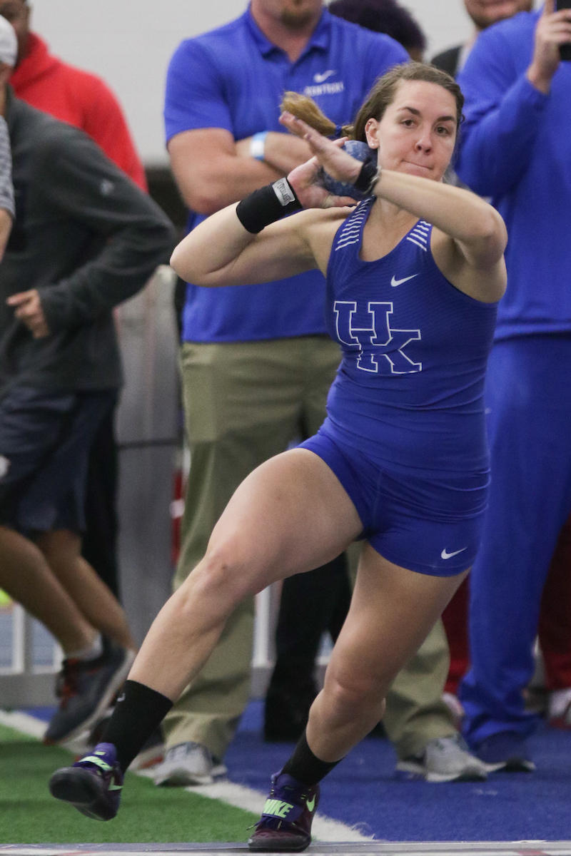 Shot Put. 

Day two of the Jim Green invitational

Photo by Eddie Justice | UK Athletics