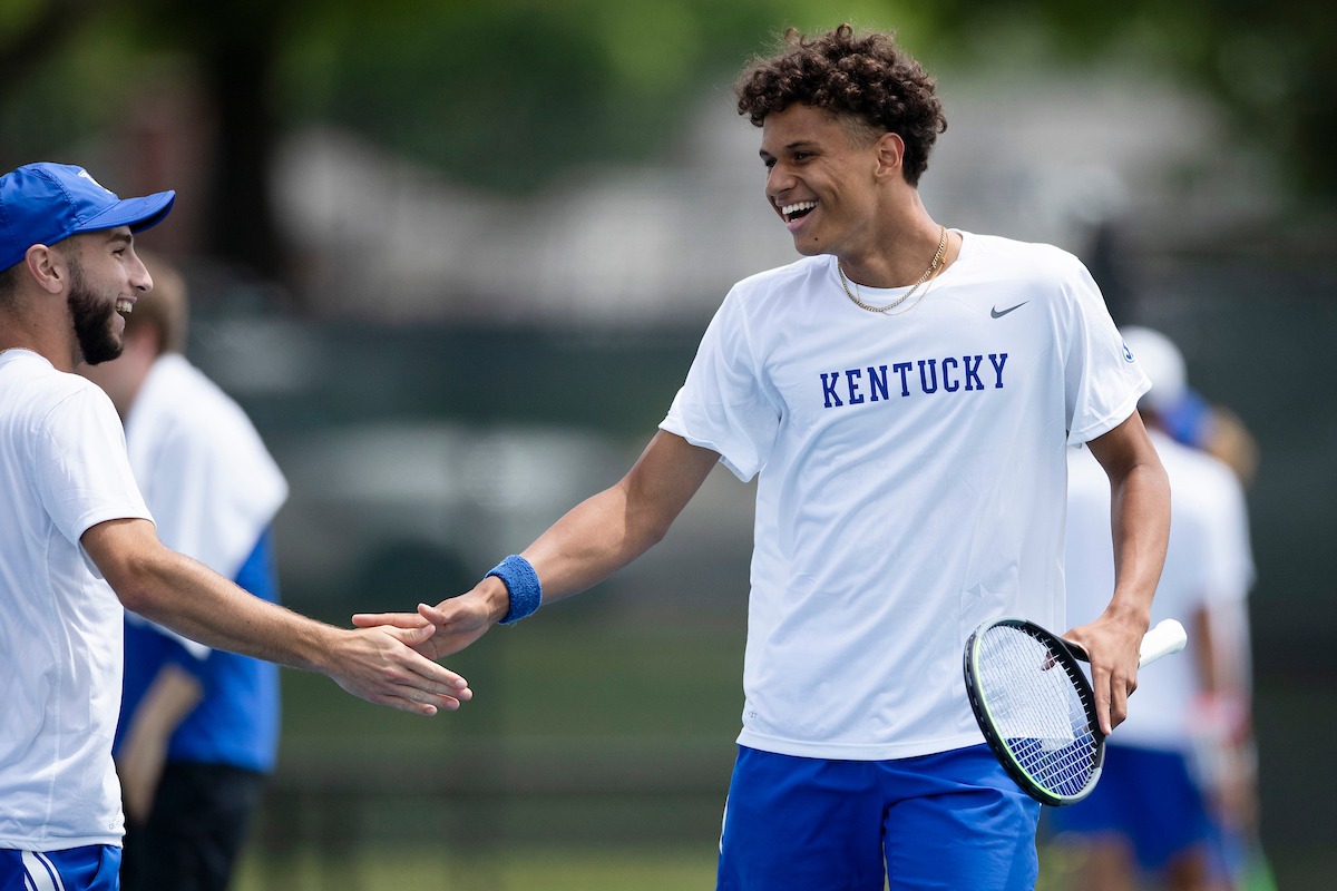 Gabriel Diallo. Joshua Lapadat.

Kentucky beat DePaul 4-0 in the first round of the 2022 NCAA Men’s Tennis Tournament.

Photo by Elliott Hess | UK Athletics