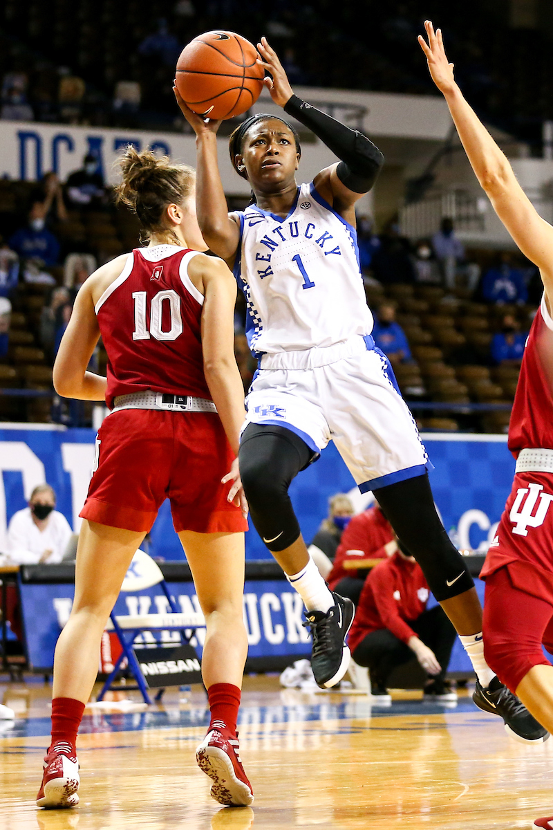 Robyn Benton.  

Kentucky beats Indiana 72-68.

Photo by Eddie Justice | UK Athletics