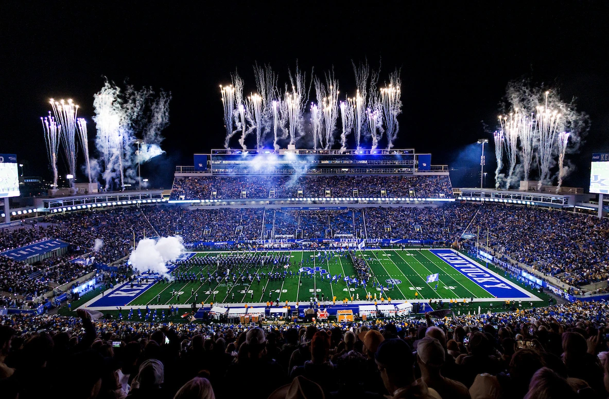 Kroger field at night overview