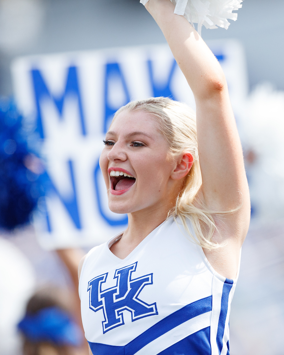 Cheerleader.

UK beat ULM 45-10.

Photo by Elliott Hess | UK Athletics