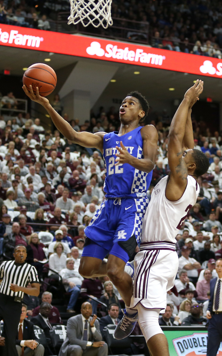 Shai Gilgeous-Alexander

The University of Kentucky men's basketball team is defeated by Texas A&M 85-74 on Saturday, February 10th, 2018 at Reed Arena in College Station, TX.


Photo By Barry Westerman | UK Athletics