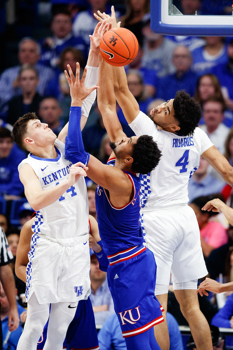 Tyler Herro. Nick Richards.

The UK men's basketball team beat Kansas 71-63 at Rupp Arena on Saturday, January 26, 2019.

Photo by Elliott Hess | UK Athletics