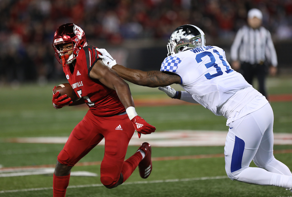 Jamar Watson

Kentucky Football beats Louisville at Cardinal Stadium 56-10.

Photo By Robert Burge l UK Athletics