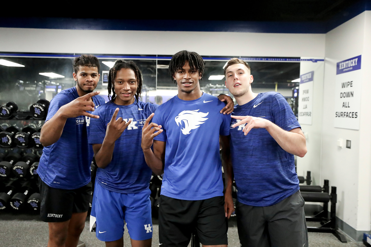 Bryce Hopkins. TyTy Washington. Daimion Collins. CJ Fredrick.

The Kentucky men's basketball team participating in its summer strength and conditioning program.

Photo by Chet White | UK Athletics